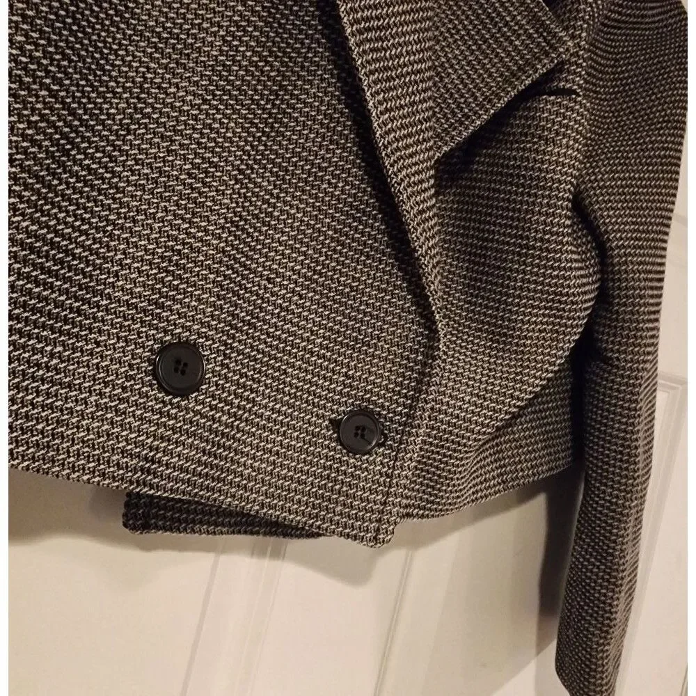 Steven Saden Gambit black and white slightly cropped Jacket Size 6